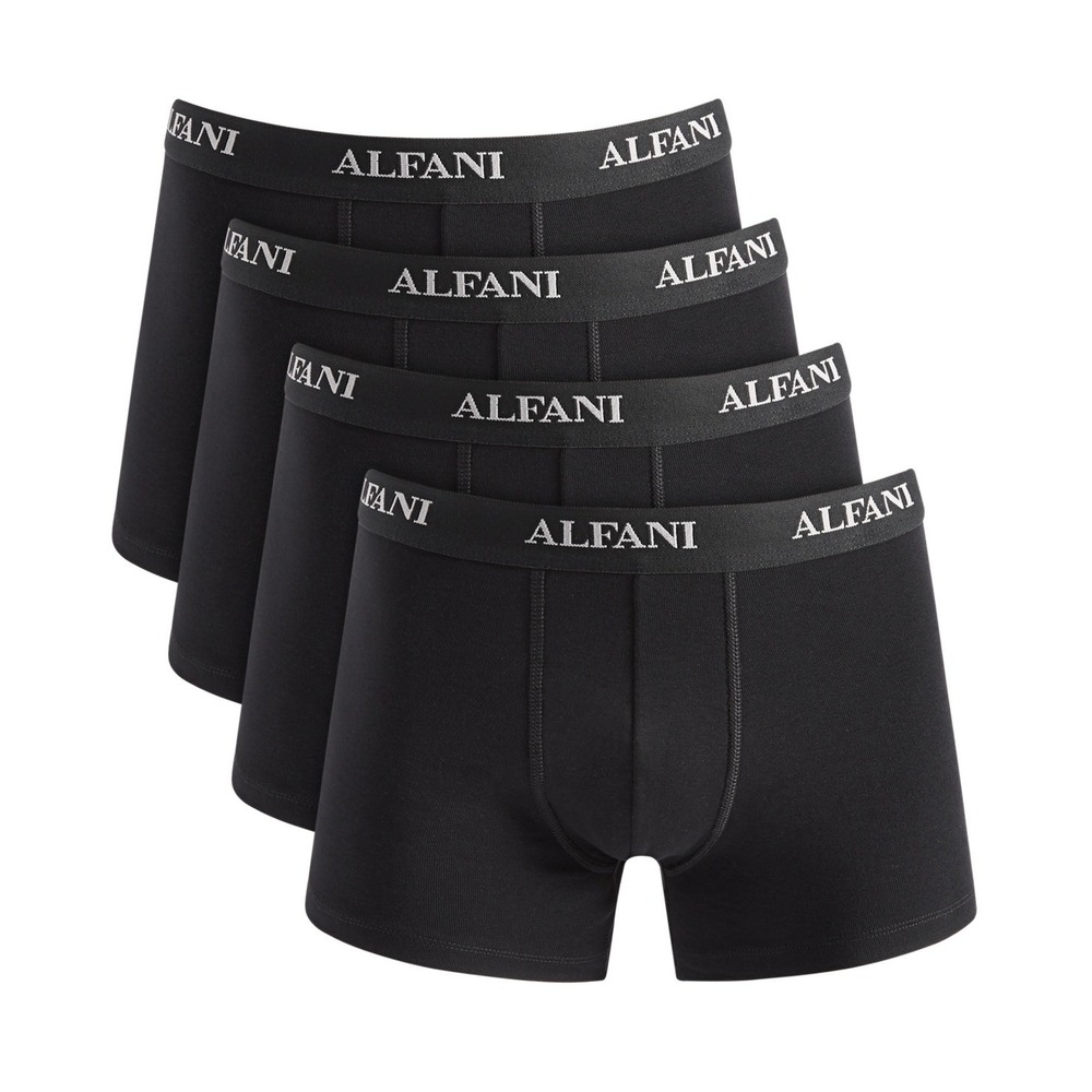 Alfani Trunk Mens Small Black Solid Moisture Wicking 100% Cotton 4 Pack NWT